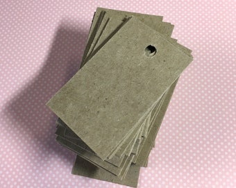 50 Chipboard Tags - kraft brown 1.5"x2.5" lightweight blank tags . eco friendly recycled rustic tags . Etsy seller supplies price tags