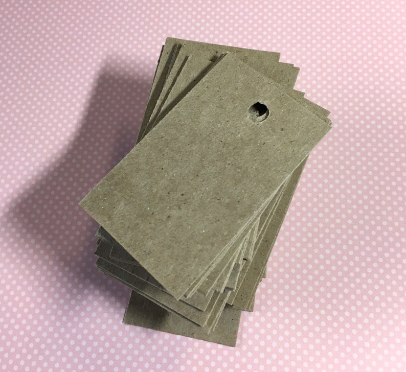 100 Chipboard Tags Kraft Brown 1.5x2.5 Etsy