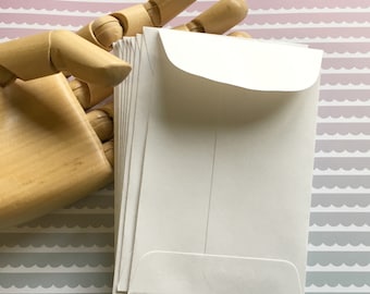 Coin Envelopes (50) - small/medium size (3&quot; x 4.5&quot;) with gummed flaps . seed envelopes . wedding supplies, product packaging . paper goods