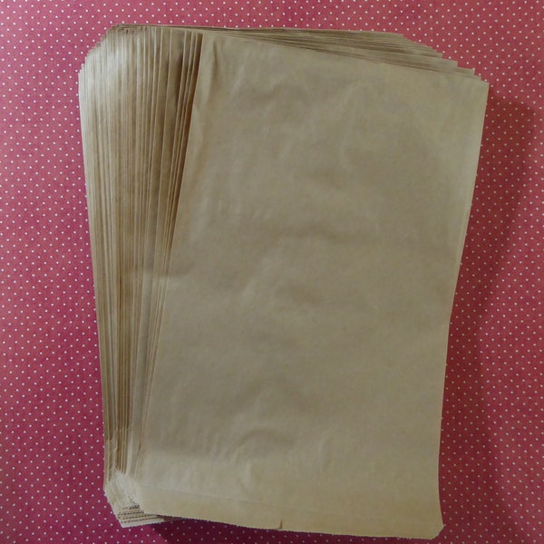 Kraft Paper Bags (100) - flat 6x9 merchandise bags product packaging shop supplies rustic wedding favors treats goodies plain printable bags