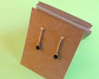 Earring Cards, Kraft Chipboard (100) - jewelry/product display cards, eco friendly, rustic, recycled, blank earring holders, cardboard cards