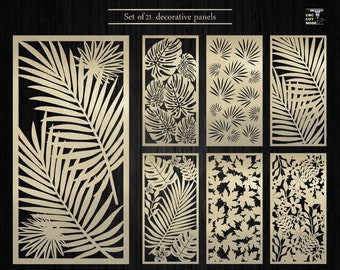 Natural Decorative Panel Bundle, Room Divider With Tropical