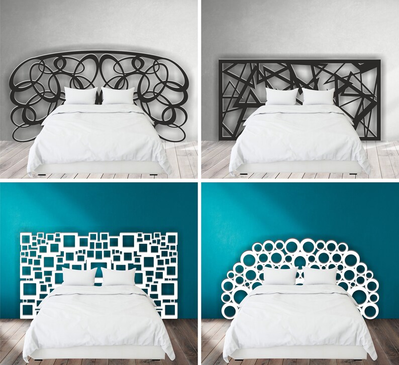Headboard for a bed set of 10 vector files with geometric and Etsy