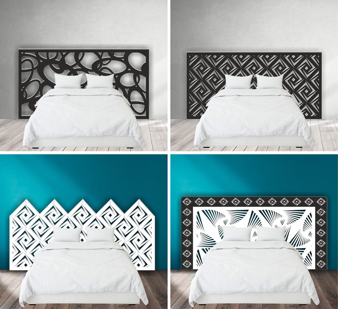 Headboard for a bed set of 10 vector files with geometric and Etsy