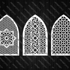 Interior Decorative Arch Windows With Moroccan and Arabic Pattern ...