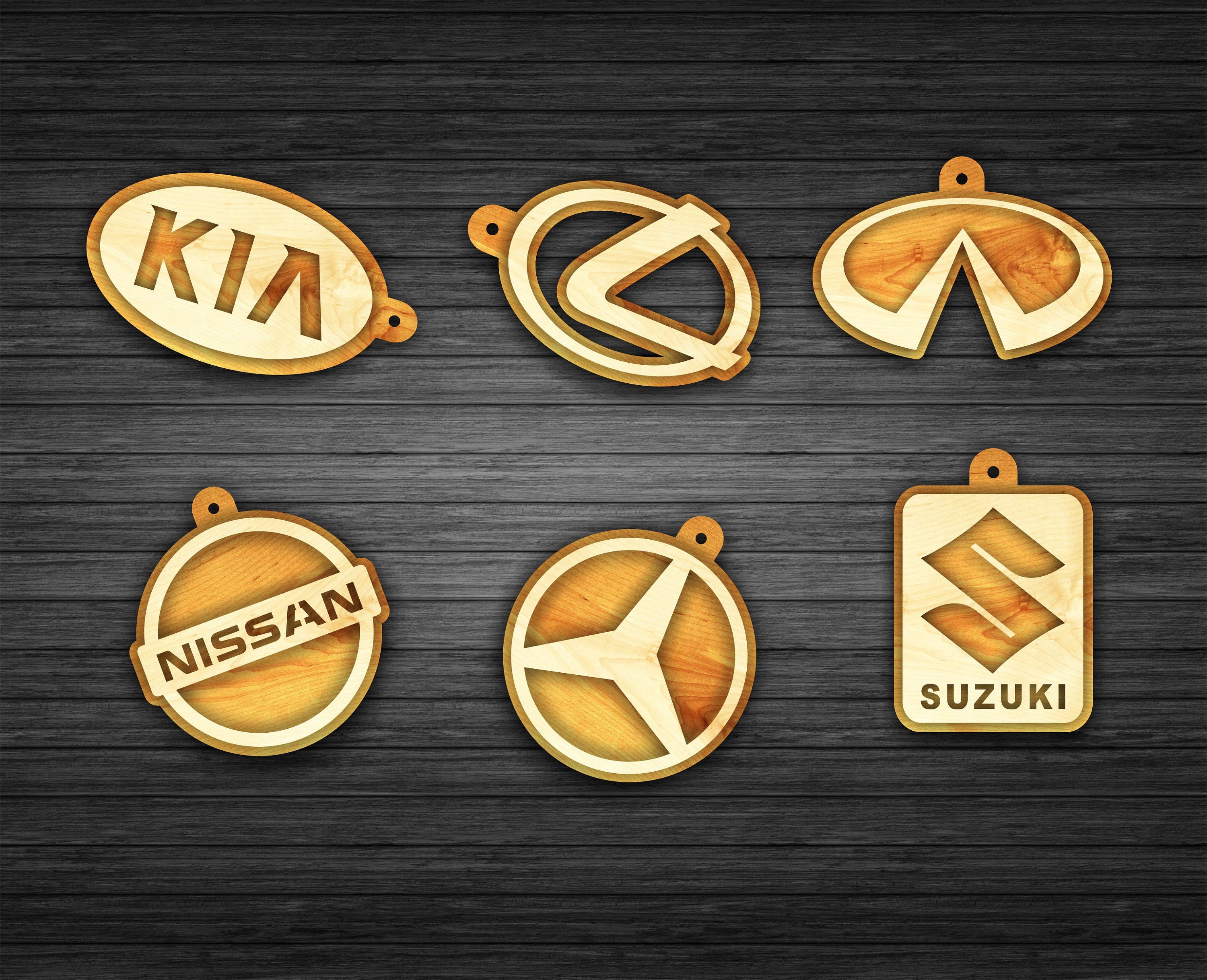 Schlüsselanhänger für Autoschlüssel Bundle SVG, Logo Automarken