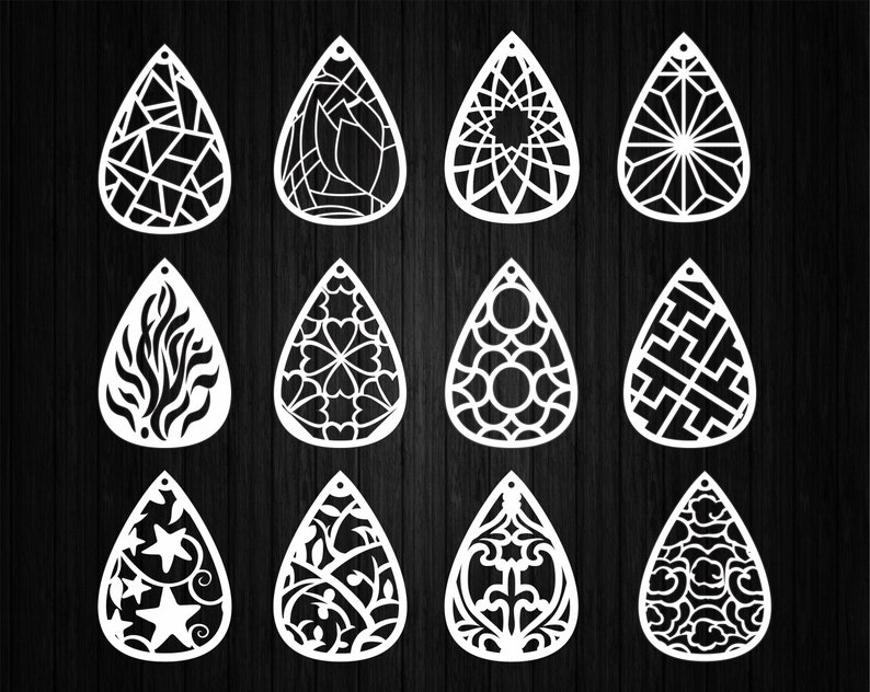 Earring display svg file 3 sizes stud holder pdf jewelry