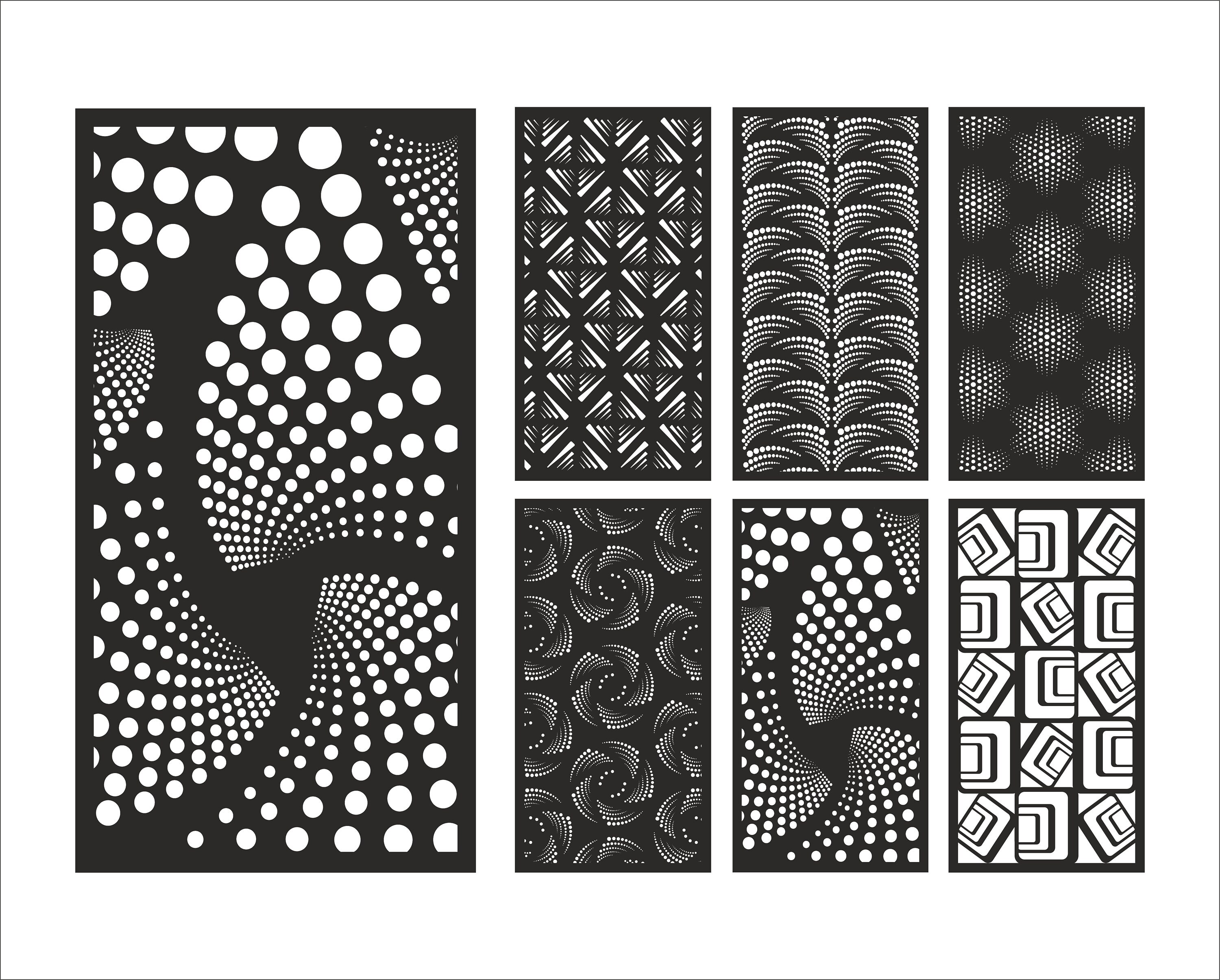 Conjunto de paneles vectoriales Dxf.Svg.Ai.Eps con un patrón Etsy