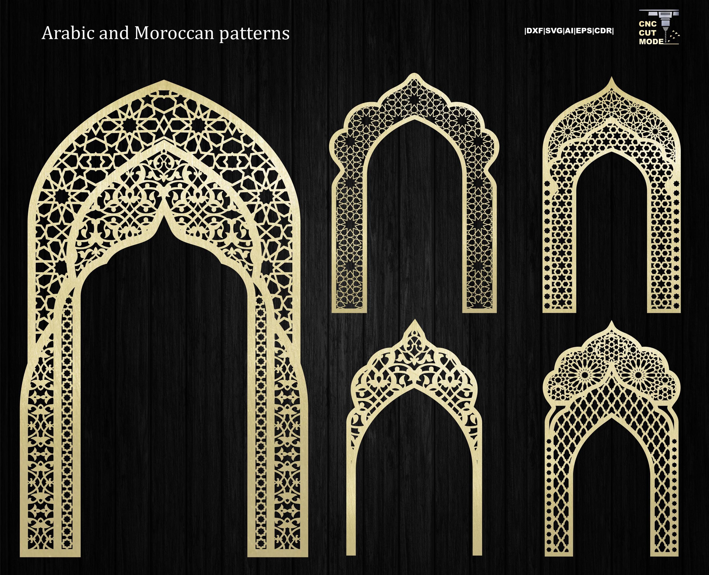 Moroccan Arched Doorway, Decorative Wall Panel in Arabic
