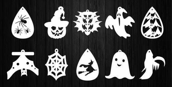 Download Holiday Earrings For Halloween 20 Vector Templates For Laser Etsy