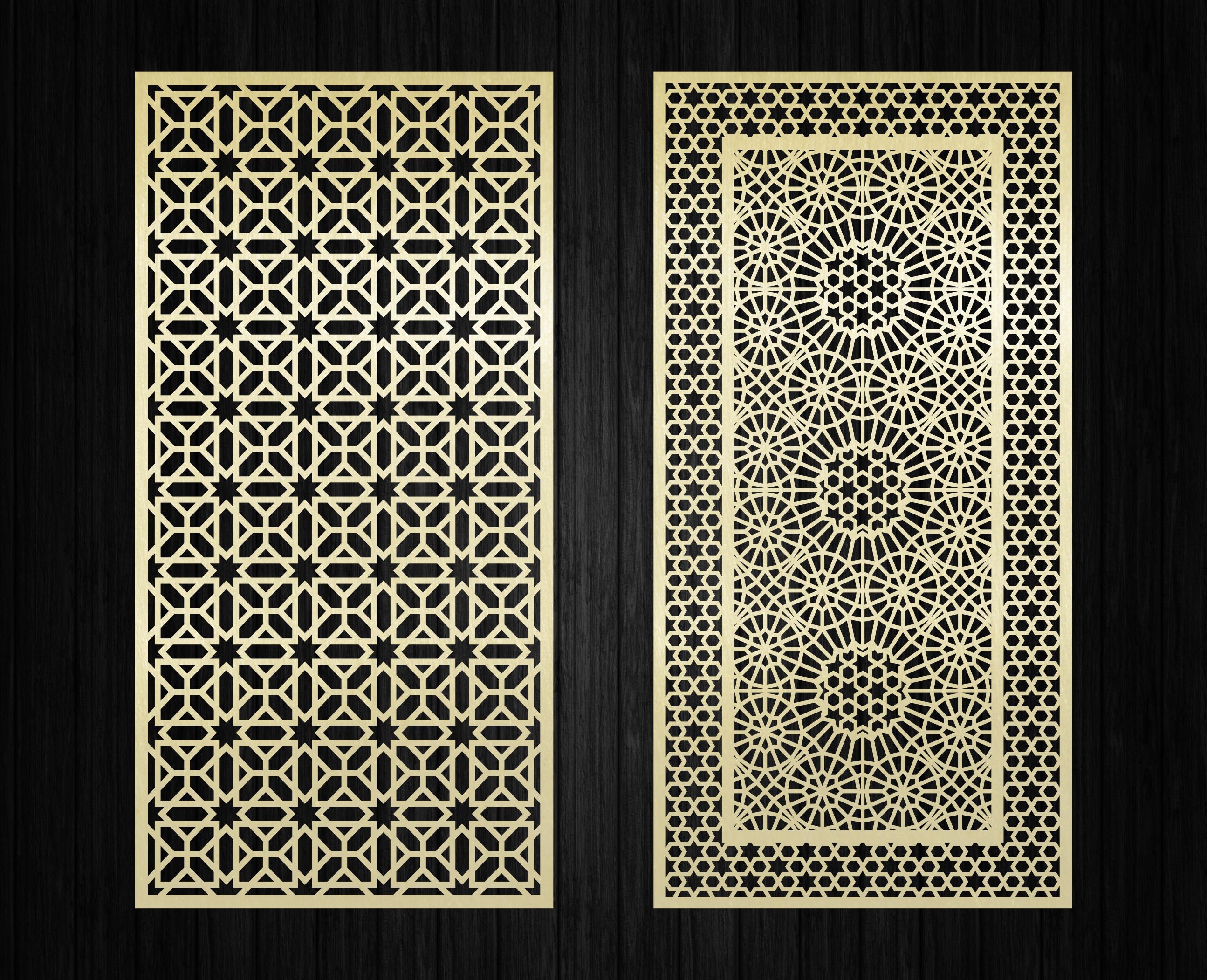 Stylistic Set of Decorative Panels With Arabic Pattern, Screen Partitions  With Moroccan Pattern, CNC and Laser Cutting Files Dxf, Svg, Cdr. - Etsy