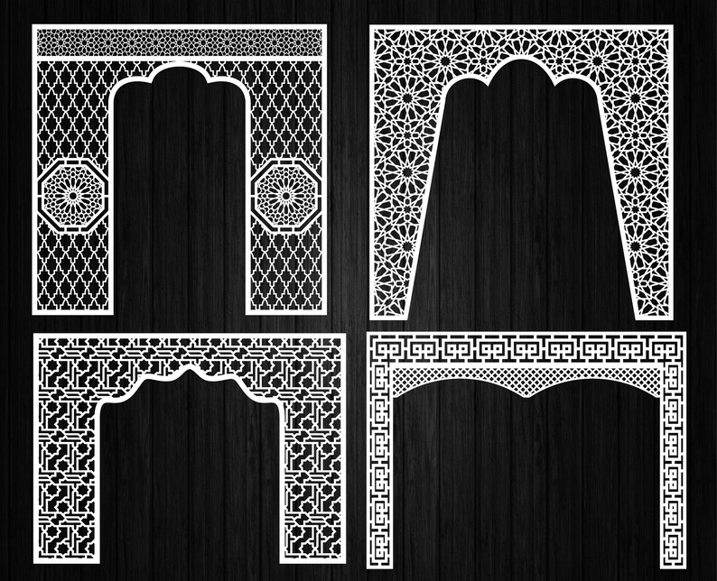 Set of 20 vector arab arches DxfSvgAi formats for laser | Etsy