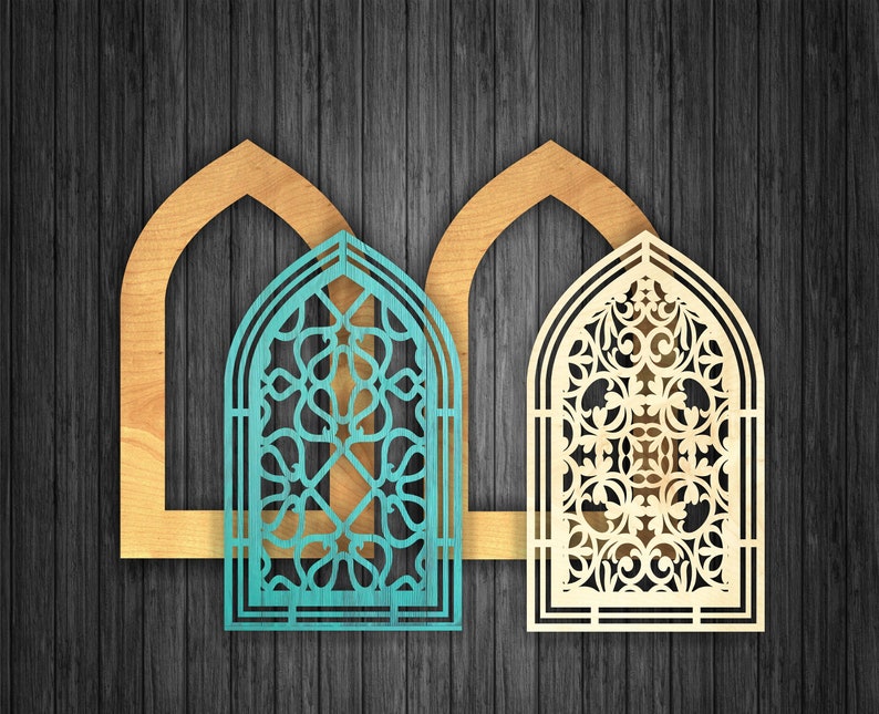 6 Decorative Window Arches With Patterns Cathedral Window Etsy