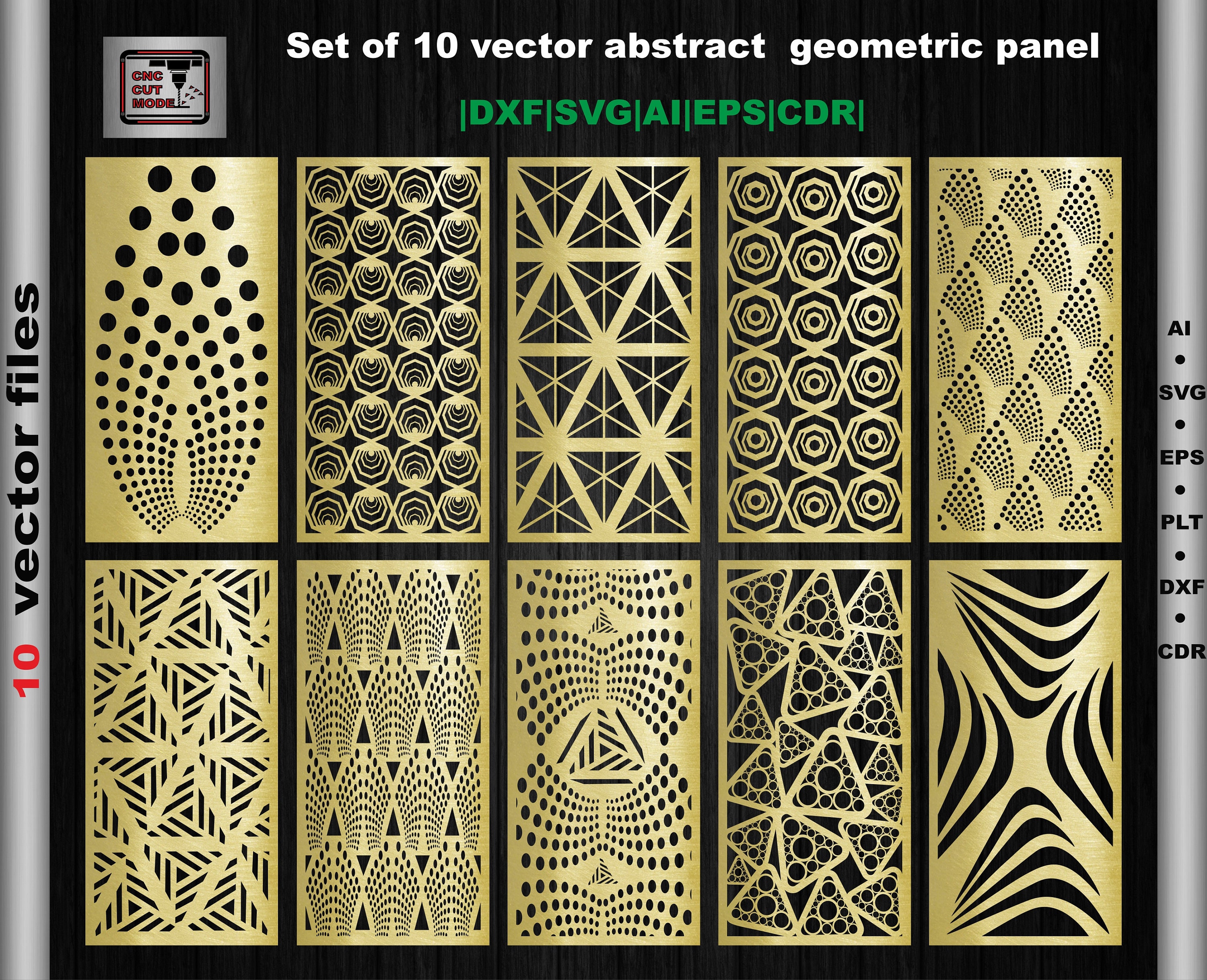 Conjunto de 10 paneles geométricos vectoriales abstractos Etsy