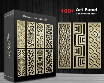 Set of 100 narrow vector panels with an abstract, geometric pattern.|Dxf|Svg|Ai|Cdr| formats for laser, plasma and CNC machine cutting