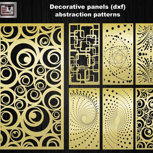 Set of Six Vector Interior Panels dxf.ai.svg.cdr. for Lasre | Etsy