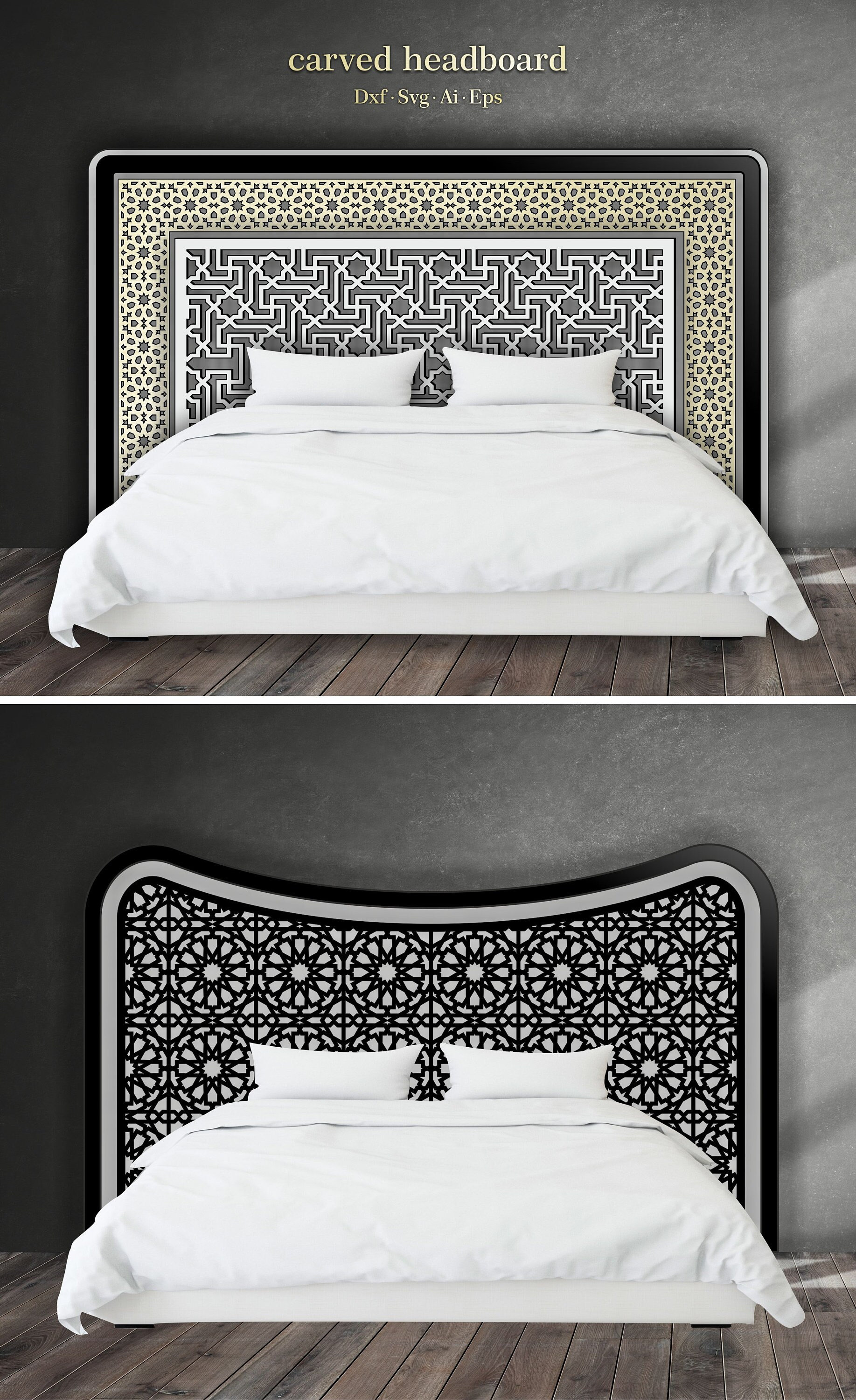 Decorative Carved Headboards for Bed, Wall Panel With Decorative Carved Headboards for Bed, Wall Panel With