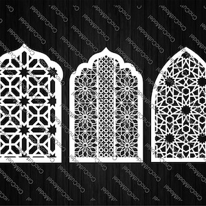 Interior Decorative Arch Windows With Moroccan and Arabic Pattern ...