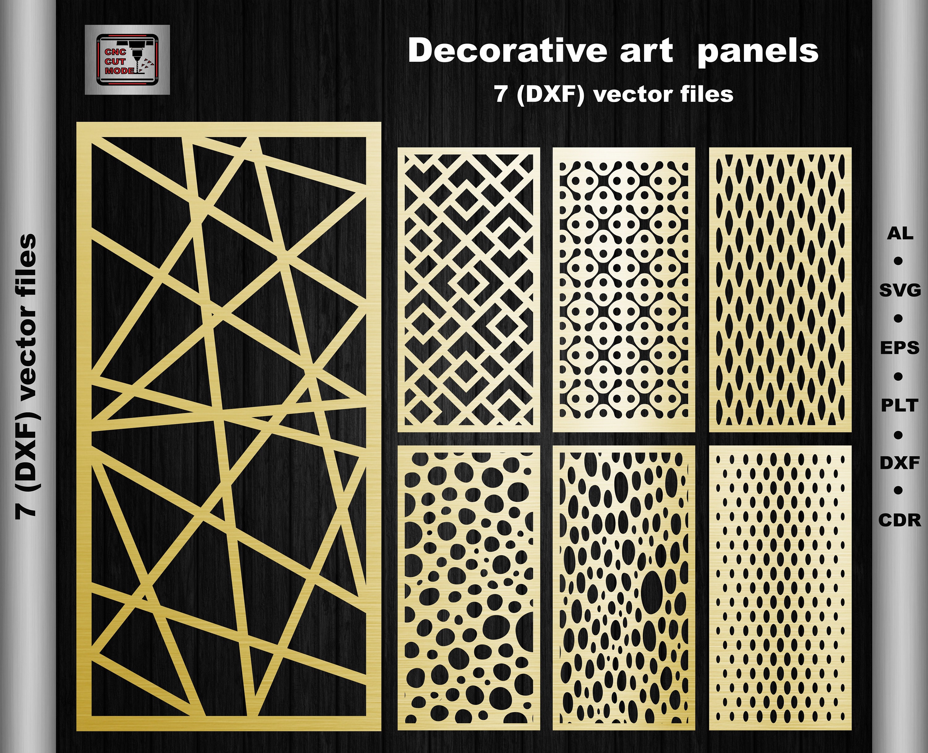 7 Decorative vector Art panel Dxf.Svg.Ai.Eps. Room Etsy