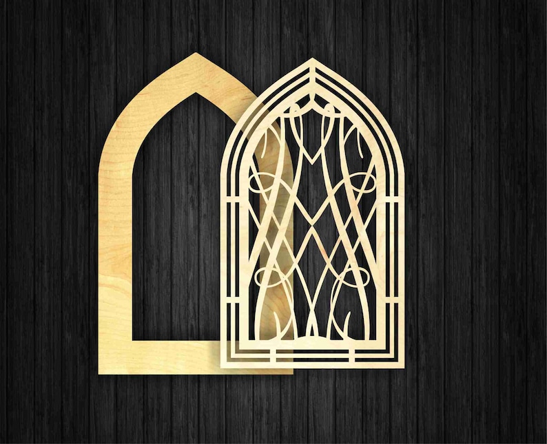 Decorative Cathedral Windows Arch Bundles Gothic Window Etsy
