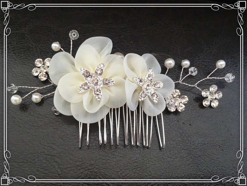 Hair Jewelry Bridal Jewelry hairline hair wire ivory flower jewe Hair Jewelry Bridal Jewelry hairline hair wire ivory flower jewe