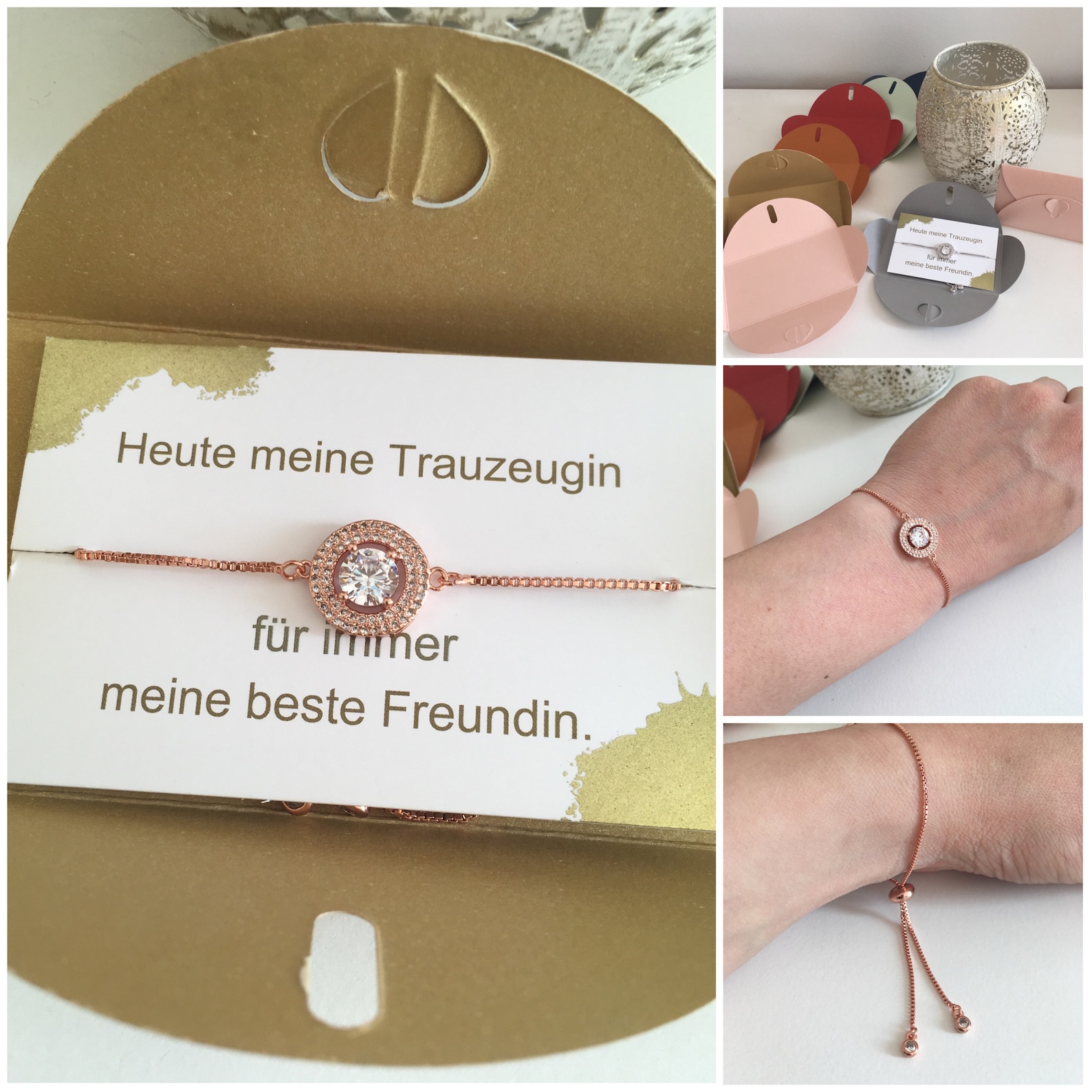 Trauzeugin deutsch Geschenk beste Freundin Hochzeit Brautjungfer Armband Da...