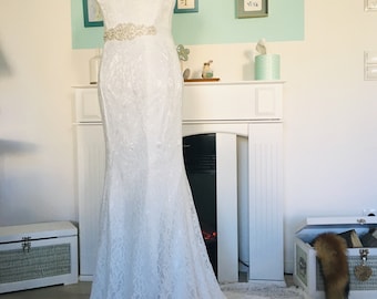 Ivory Brautkleid Hochzeitskleid Standesamt Meerjungfrau 36 38 40 40 42 44 46 48 