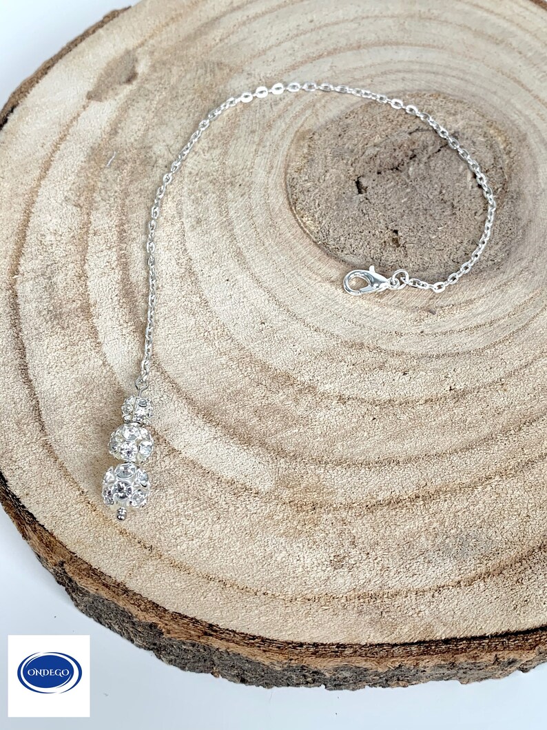 Back chain removable rhinestone glitter bridal jewelry necklace