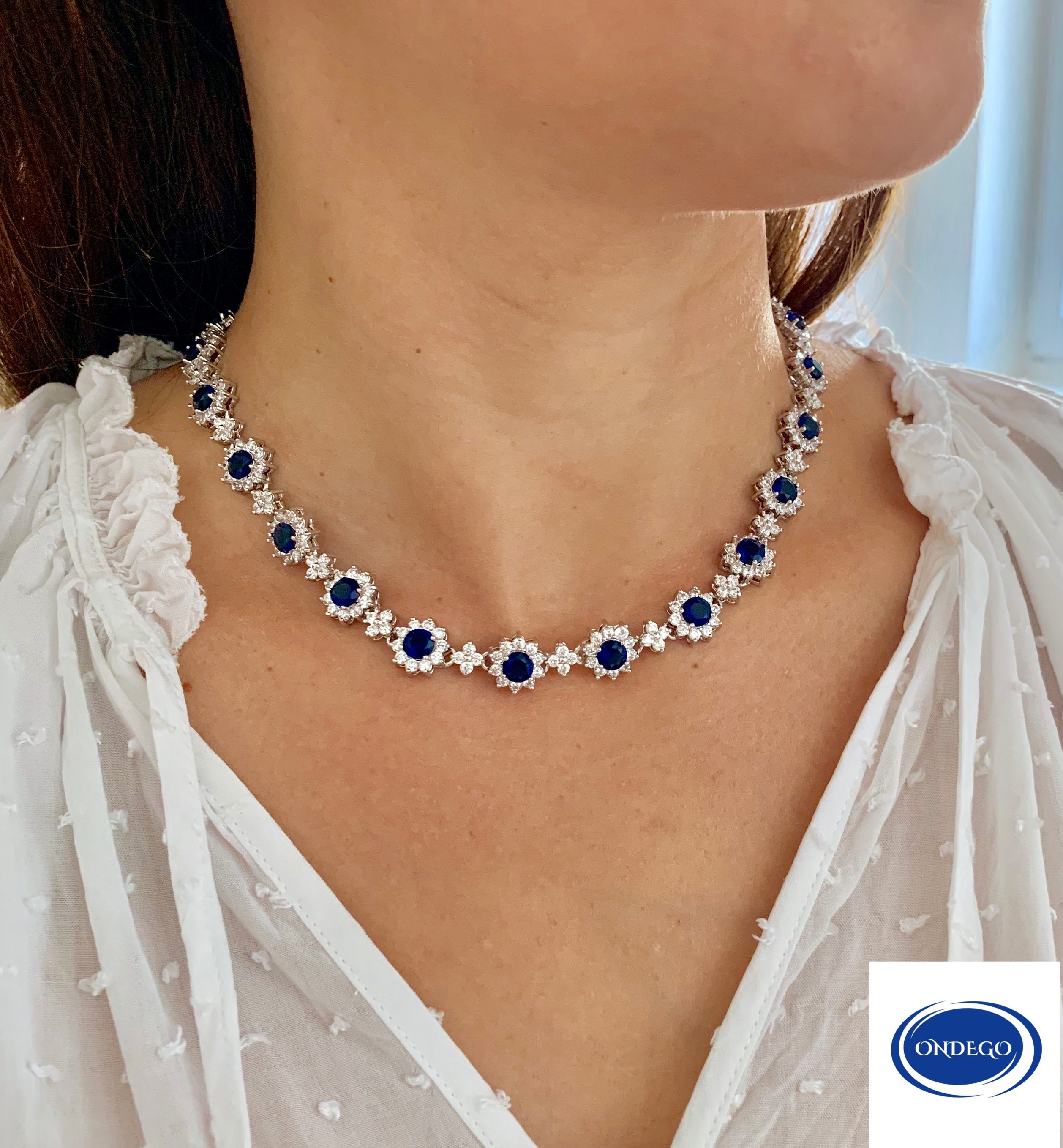 brautschmuck set blau