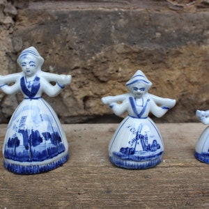 3er Set Delft Wasserträgerinnen Figuren Porzellan Vintage Holland