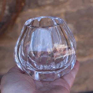 small ball vase 24% lead crystal faceted vintage 60s 70s