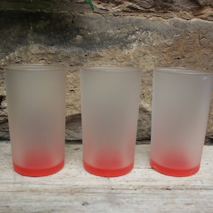 3 juice glasses lemonade glasses water glasses satined vintage 70s 80s Italy