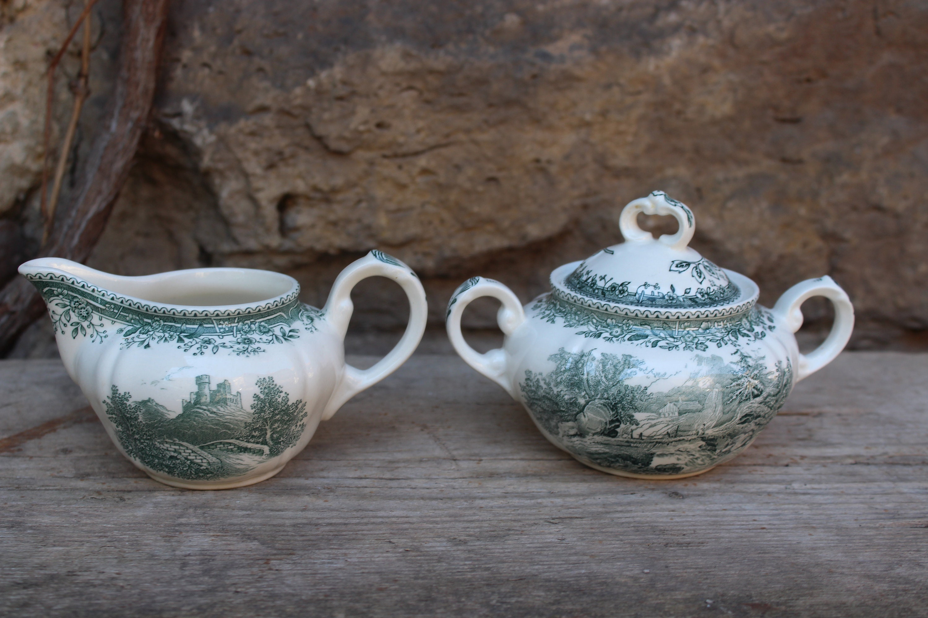 Sugar Bowl Milk Jug Set Burgenland Green Villeroy & Boch Etsy