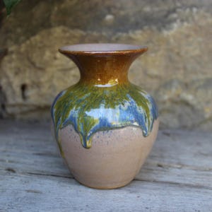 small vase ball vase running glaze 50s 60s Germany