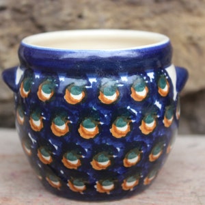 small ceramic pot Bunzlau ceramics handmade pottery Holland Lausitz 90s