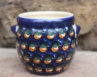 small ceramic pot Bunzlauer Ceramics Handmade Pottery Holland 90s