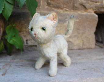Viejo gato de peluche STEIFF Lizzy, sin identificación, años 50