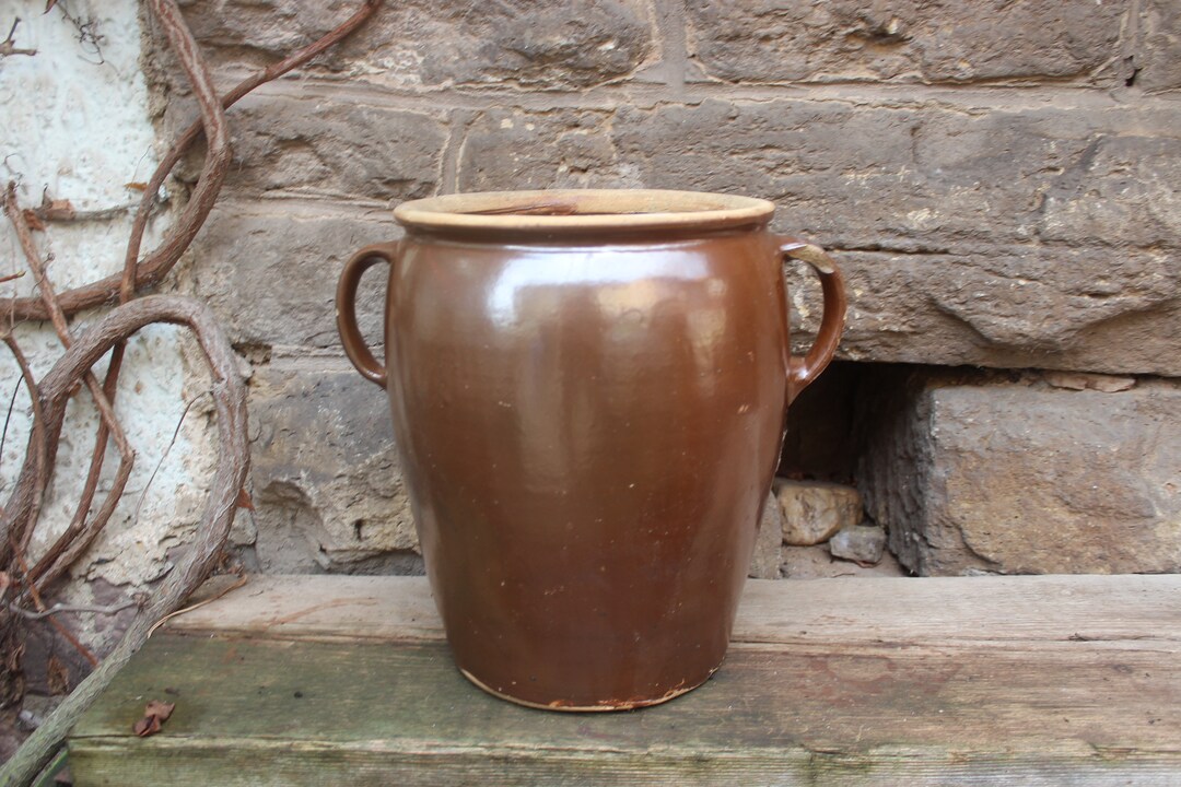 Antique Large Ceramic Pot Stoneware Pot Herb Pot Ceramic Pot Etsy