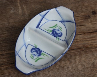 Salière Art Déco / bol à épices poivre sel / bisque porcelaine années 1930