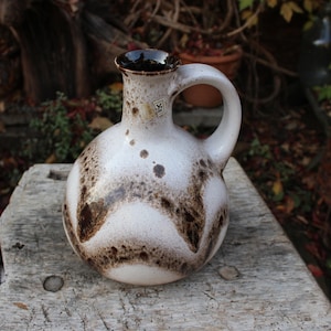Vase handle vase jug Bay 65 25 running glaze WGP West Germany 60s