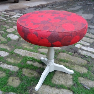 Vintage stool turned floral fabric 60s 70s