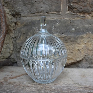 Crystal Lidded Sugar Bowl Footed Bowl Vintage