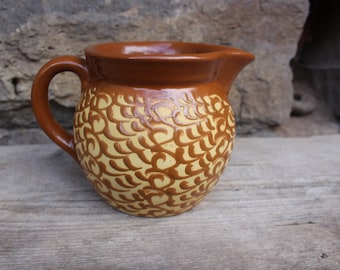 Brocca per il latte, brocca per il succo, caraffa in ceramica, anni '50, DDR