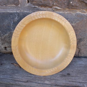 Brotschale Brotteller Holz / geschnitztes Weizen Dekor / Vintage 70er Jahre