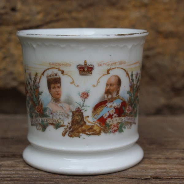 Antique Coronation Cup from 1902 / King Edward VII and Queen Alexandra / Royal Family Memorabilia / British Monarchy