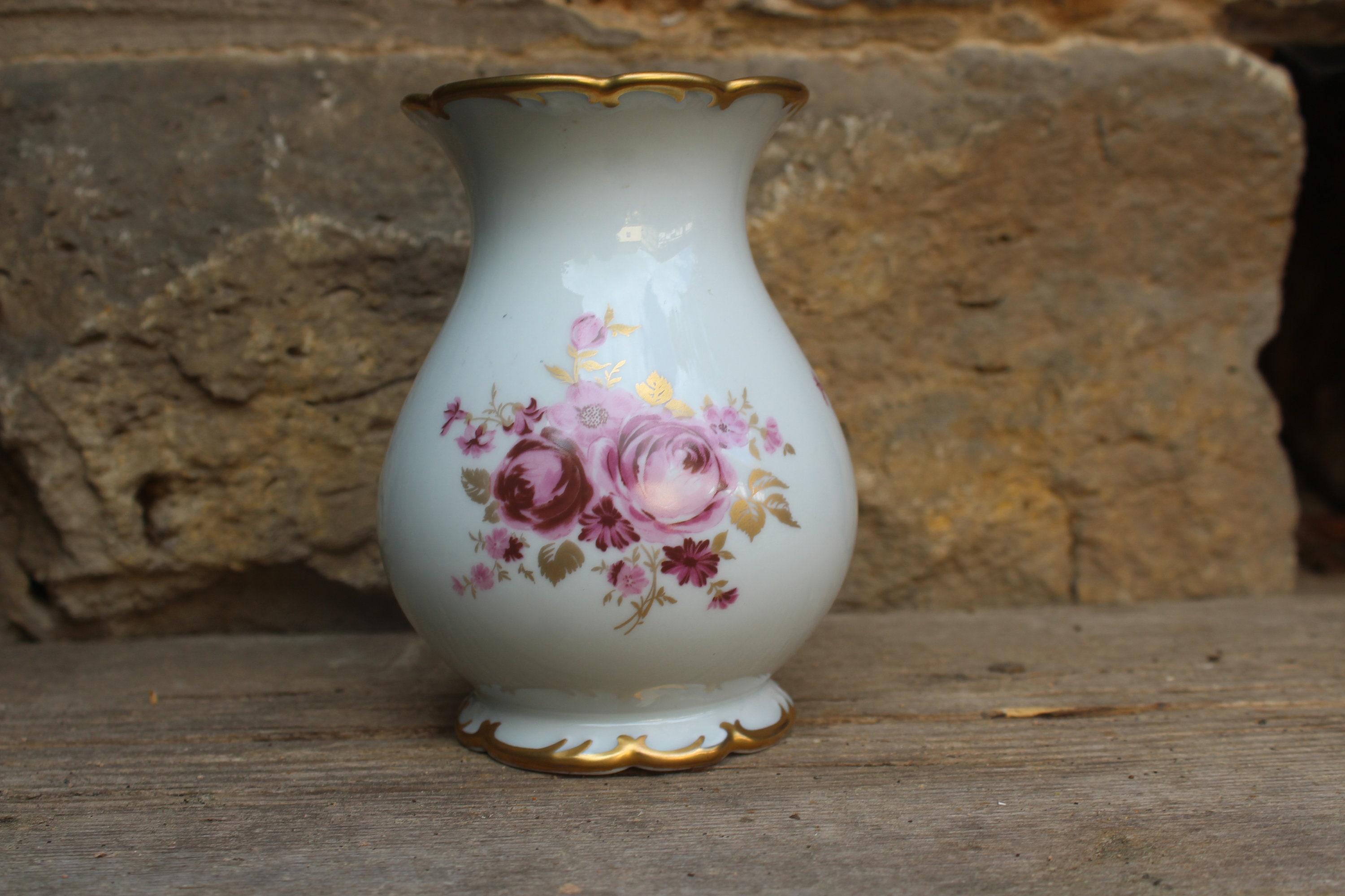 アンティーク　ドイツ　女性の肖像　花模様　陶器　花瓶　Der Fruhling アンティーク ドイツ 女性の肖像 花模様 陶器 花瓶 Der Fruhling