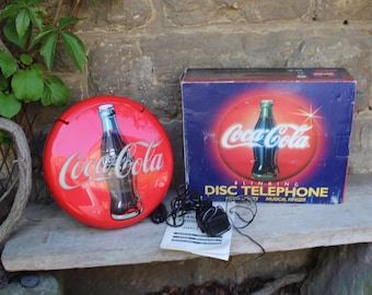 Coca-cola Blinking Disc Telephone / Working Retro Telephone