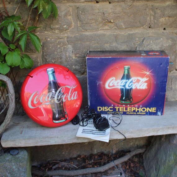 Coca-cola Blinking Disc Telephone / Working Retro Telephone