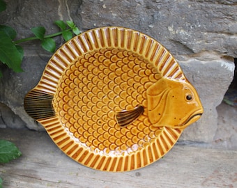Fish Plate Fish Plate Gallo Neptuno Villeroy & Boch Dinner Plate Ceramic 70s