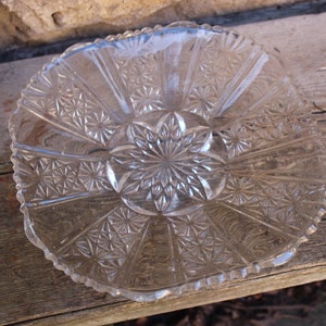 Fruit Plate Pastry Plate Serving Bowl Pressed Glass 30s 40s